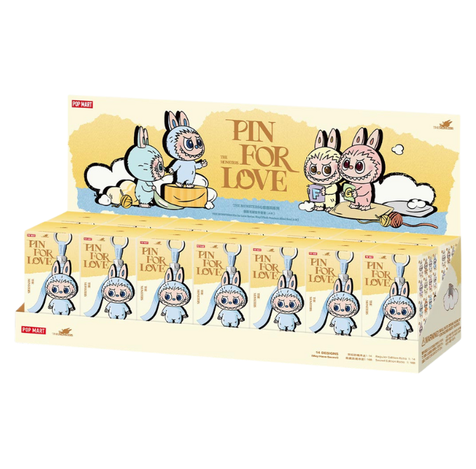 Pop Mart Labubu The Monsters Pin for Love Series Vinyl Plush Pendant (A-M) Sealed Case (14 Blind Box)