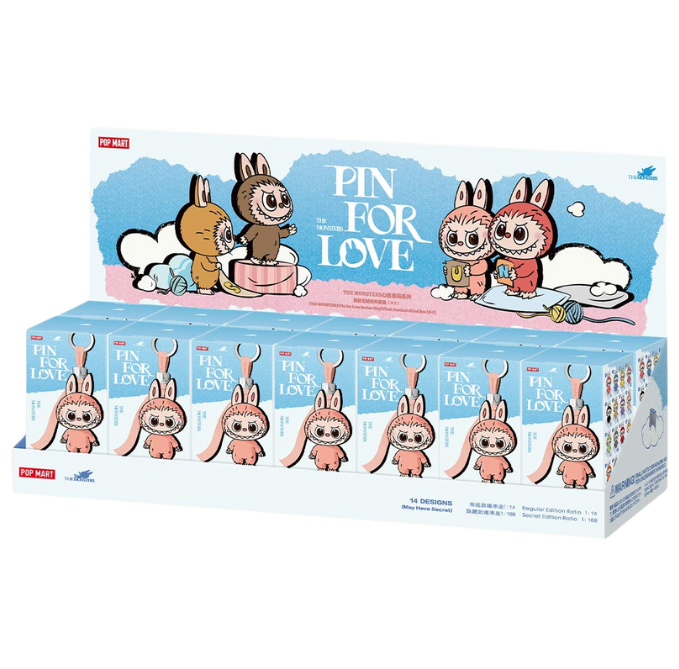 Pop Mart Labubu The Monsters Pin for Love Series Vinyl Plush Pendant (N-Z) Sealed Case (14 Blind Box)