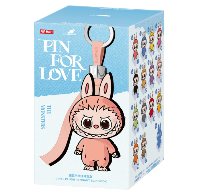 Pop Mart Labubu The Monsters Pin for Love Series Vinyl Plush Pendant (N-Z) Sealed Case (14 Blind Box)