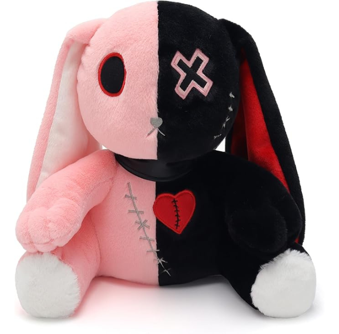 Goth Bunny Plush Rabbit Stuffed Animal