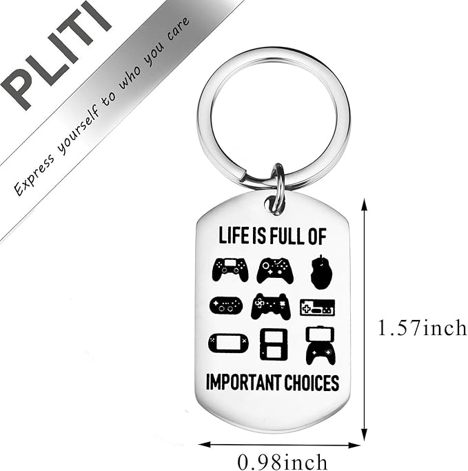 Gamer Keychain Game Player Gift