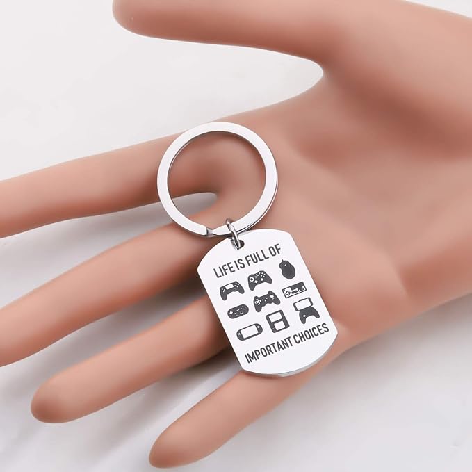 Gamer Keychain Game Player Gift