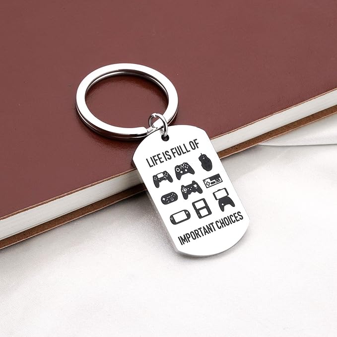Gamer Keychain Game Player Gift