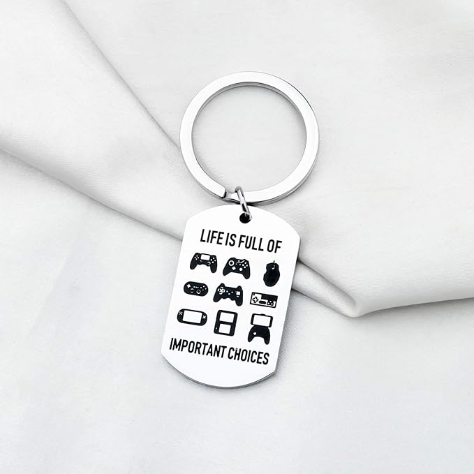 Gamer Keychain Game Player Gift