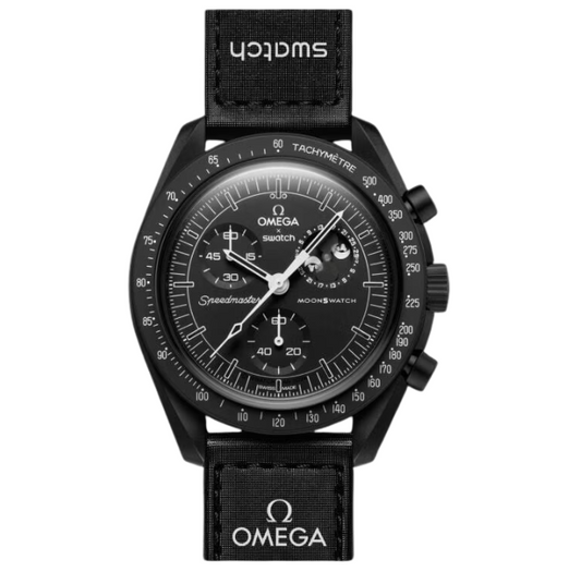 Swatch x Omega Bioceramic Moonswatch Mission To Moonphase Snoopy Black