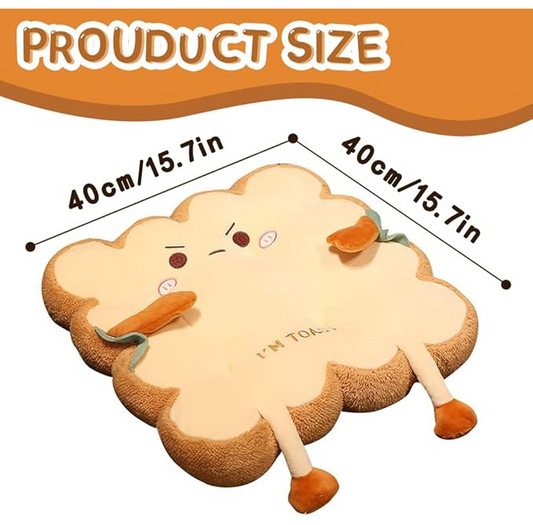 Toast Bread Pillow Cushion with Aggrieved Expression