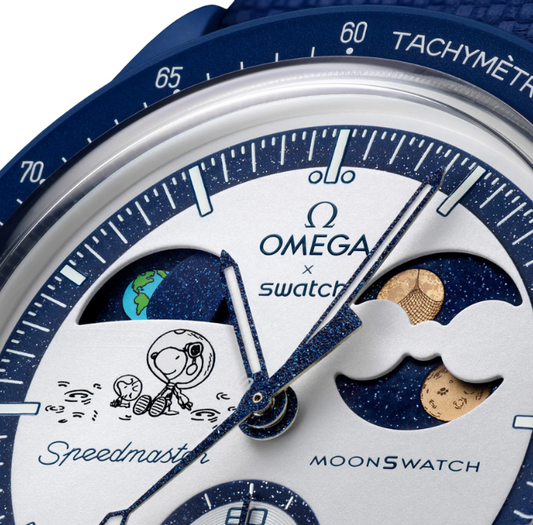 Swatch x Omega Bioceramic Moonswatch Mission To Earthphase Moonshine Gold Snoopy