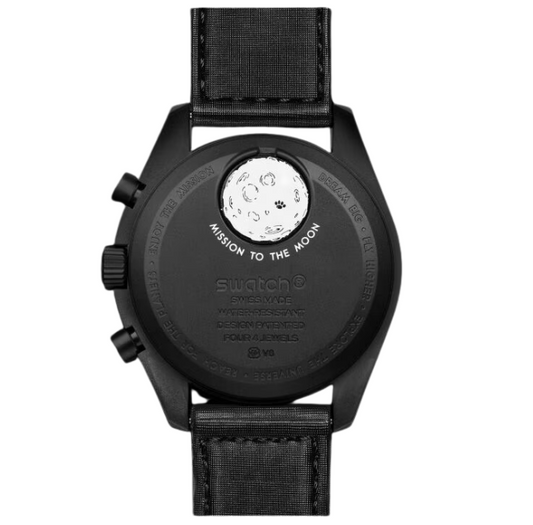 Swatch x Omega Bioceramic Moonswatch Mission To Moonphase Snoopy Black
