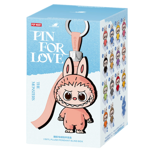 Pop Mart Labubu The Monsters Pin for Love Series Vinyl Plush Pendant (N-Z) Sealed Case (14 Blind Box)