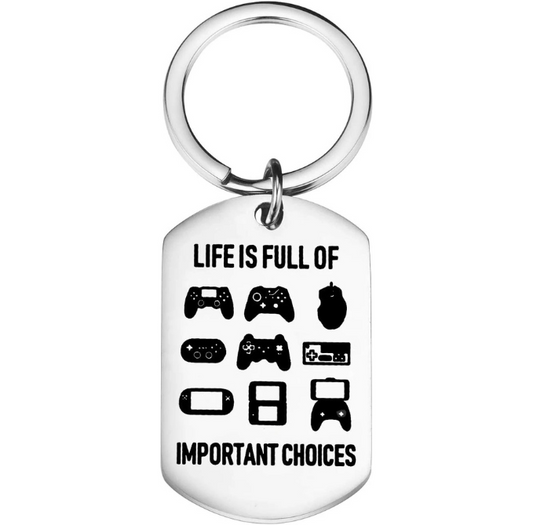 Gamer Keychain Game Player Gift