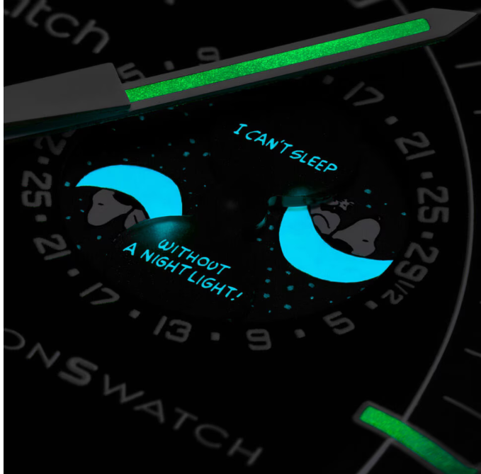 Swatch x Omega Bioceramic Moonswatch Mission To Moonphase Snoopy Black