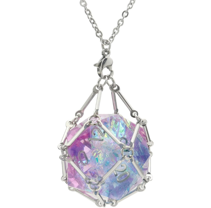 Necklace Empty Dice Cage for D20 Dice D&D Dungeons and Dragons