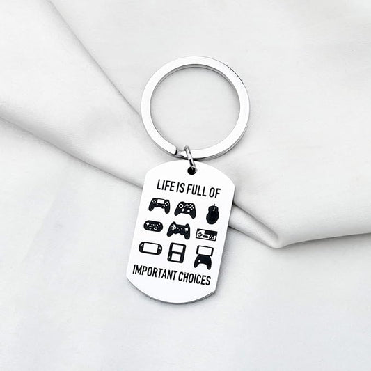 Gamer Keychain Game Player Gift